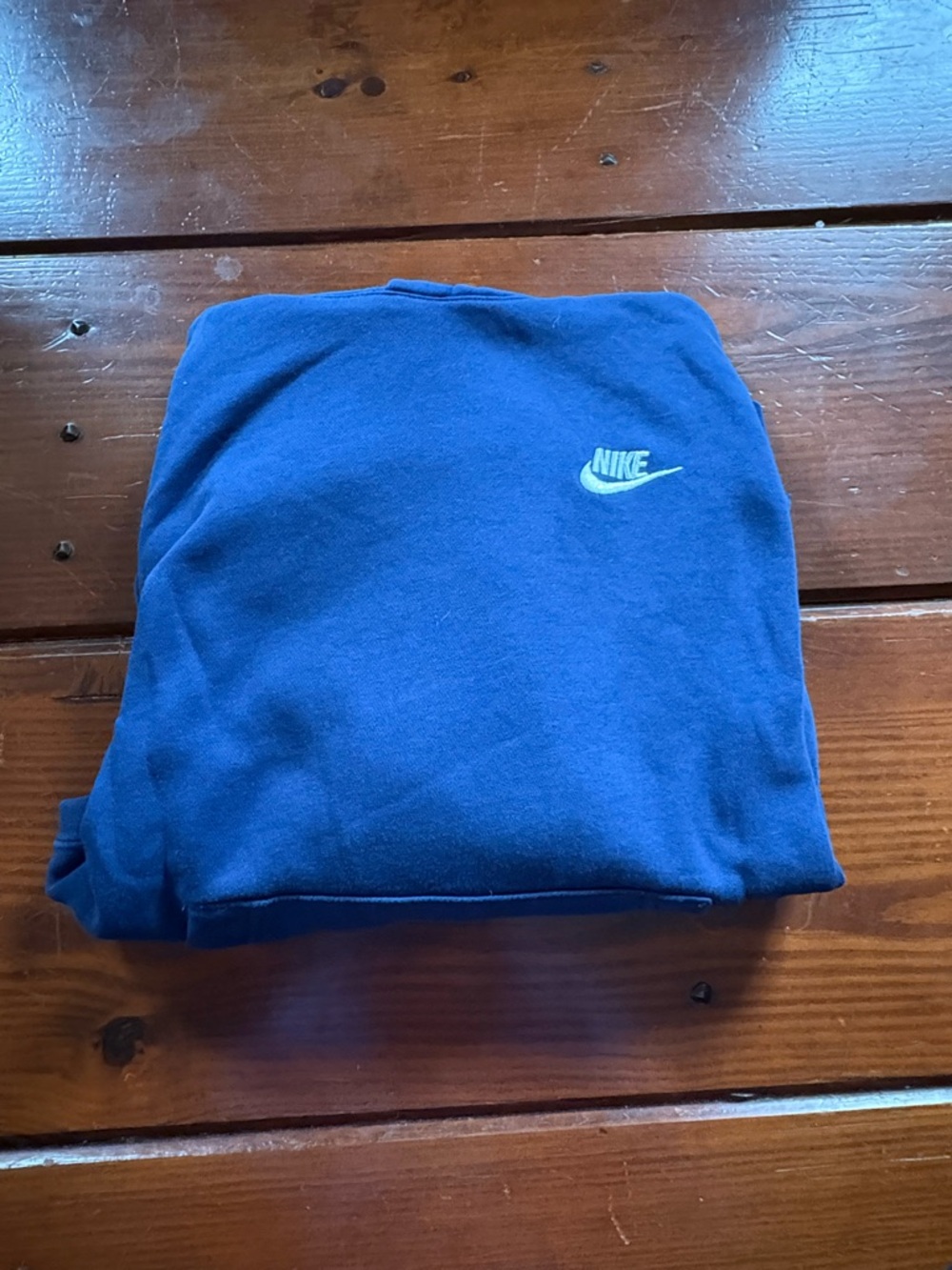 Nike Navy Hooded Sweatshirt with White Logo Tag